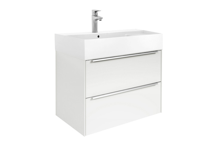 Шкаф за баня Inspira 80см., бял гланц, с две чекмеджета и умивалник A851076806