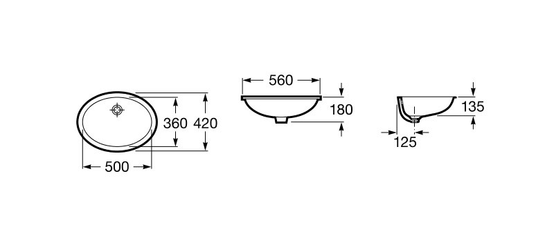 Умивалник Berna 56см под плот A327871001