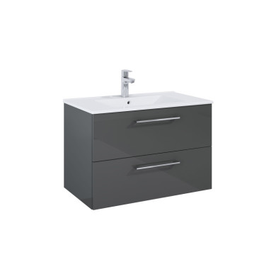 ДОЛЕН ШКАФ С МИВКА ROMA PLUS 80 см glossy anthracite grey