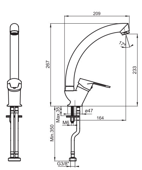 Стоящ смесител за кухня Enjoy WQ3W52100040104