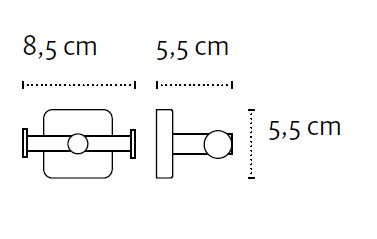 Закачалка с две куки Quattro черен мат 422255