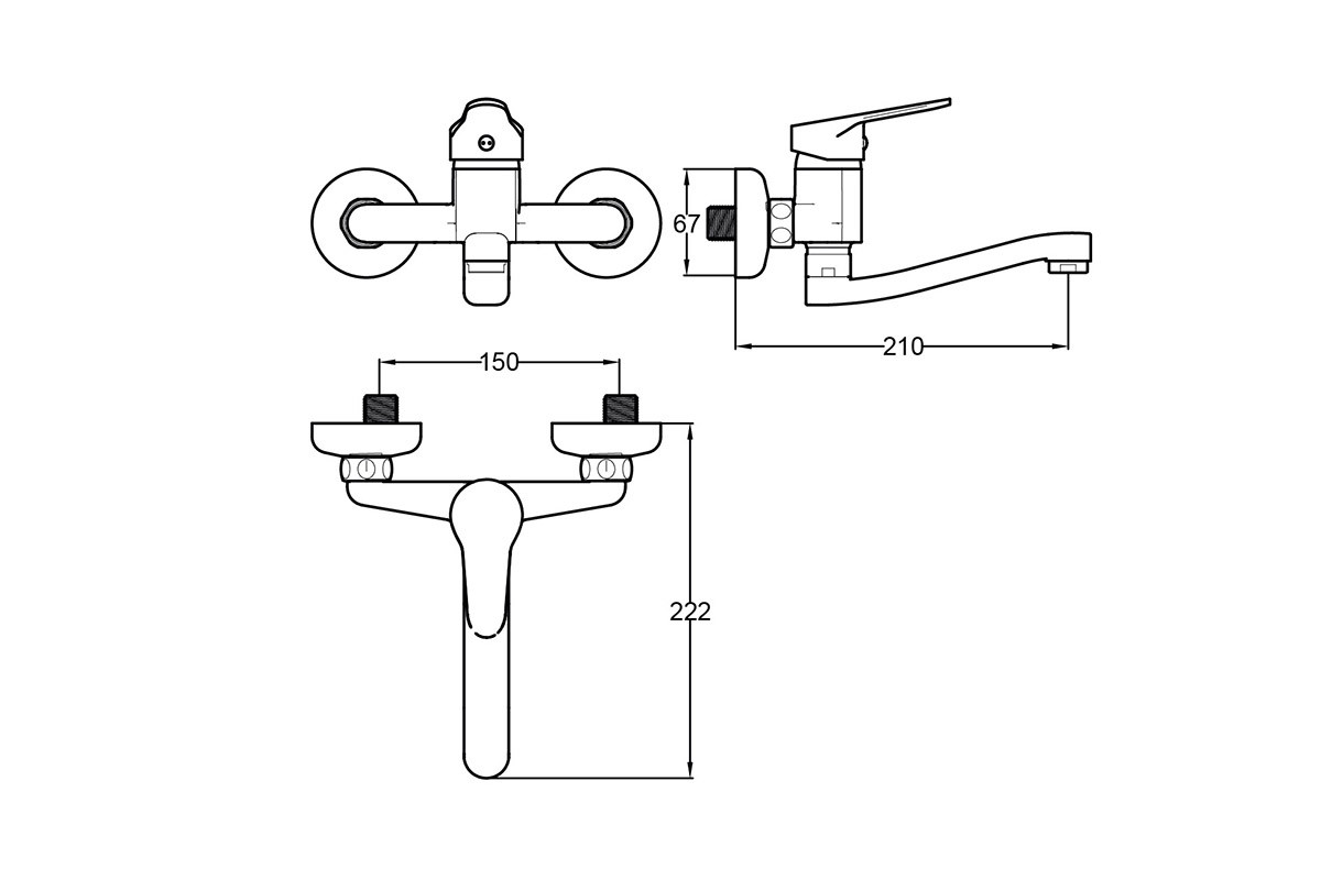 Стенен смесител за кухня Enjoy WQ3W52100040014