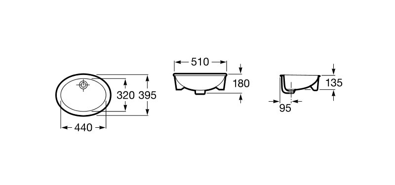 Умивалник Neo Selene 51см за вграждане в плот или под плот A322307000