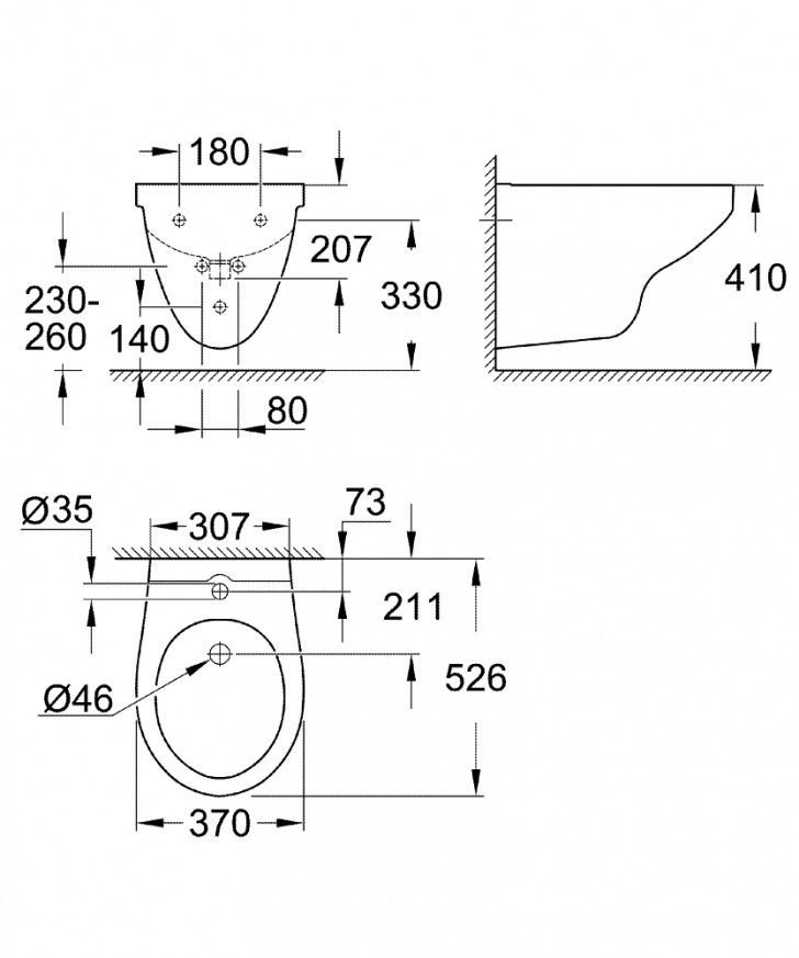 Конзолно биде Bau Ceramic 39433000