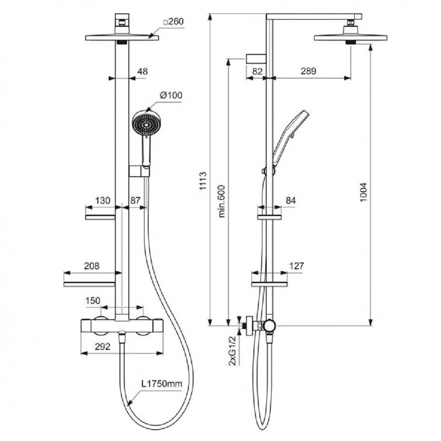 Душ система Ceraflow ALU+ BE210RO цвят розе