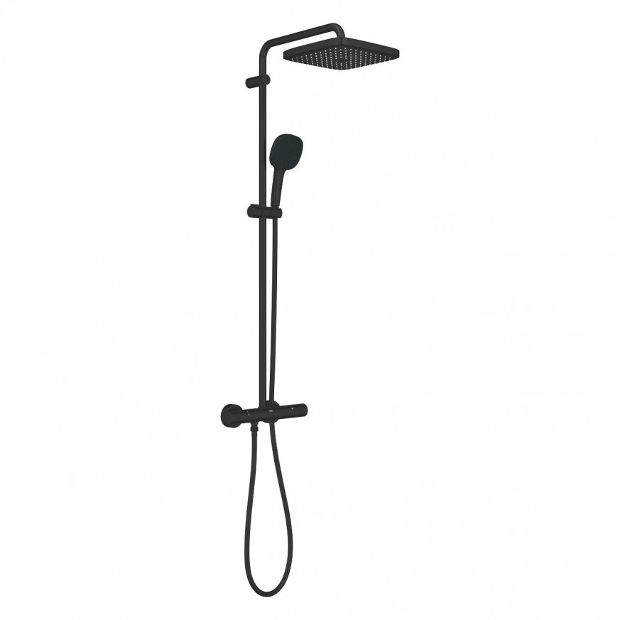 Душ система с термостат Tempesta 250 Cube matte black