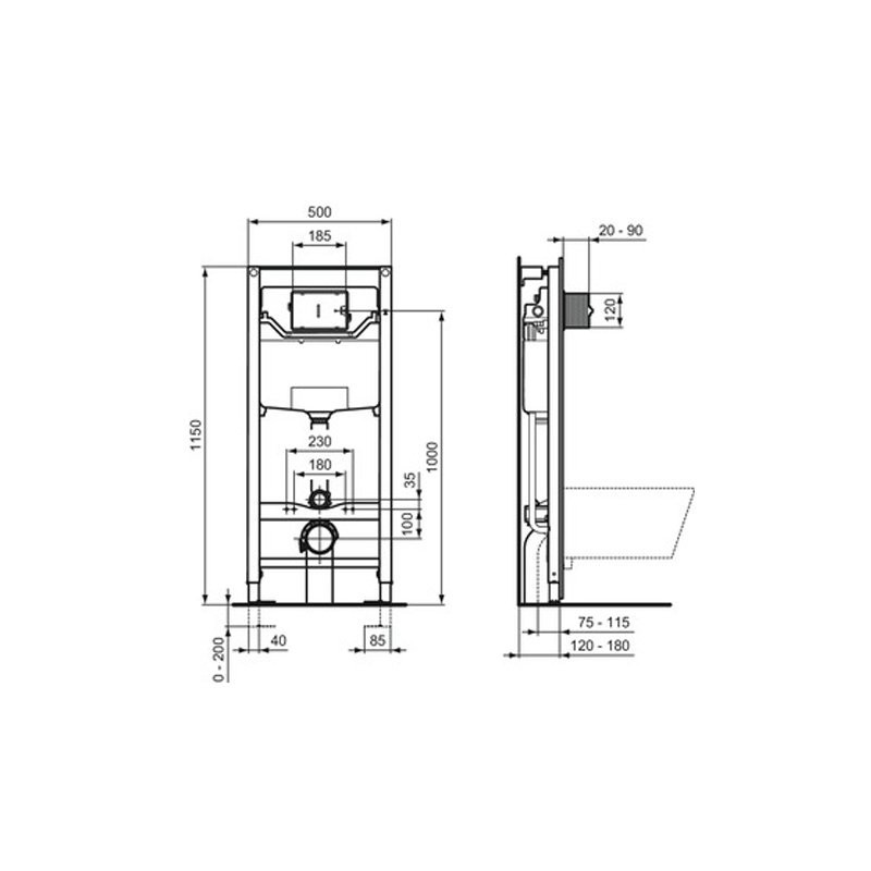 WC комплект за вграждане Tesi Rimless+ R059501