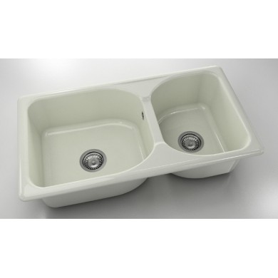 Кухненска мивка с две корита 90х49см от полимермрамор 213