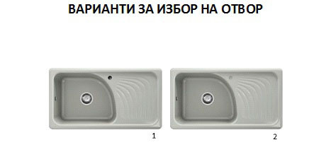 Кухненска мивка с десен плот 90х49см от полимермрамор 205