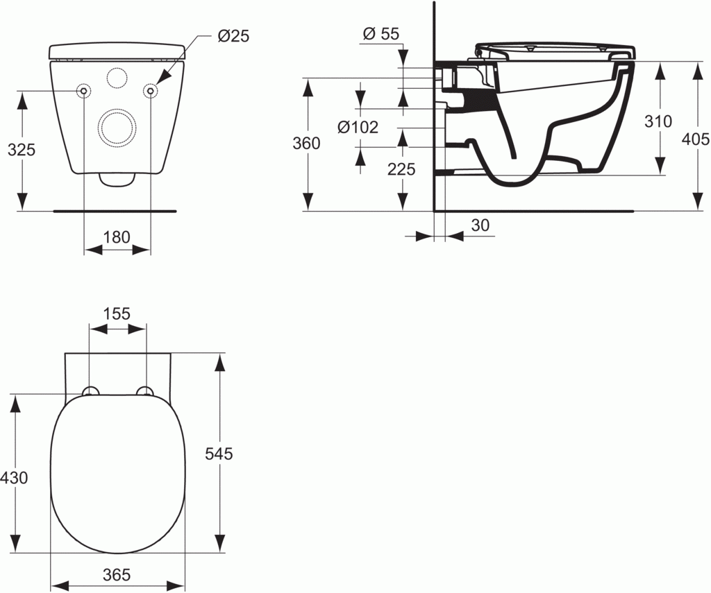 Конзолна тоалетна чиния Connect E803501