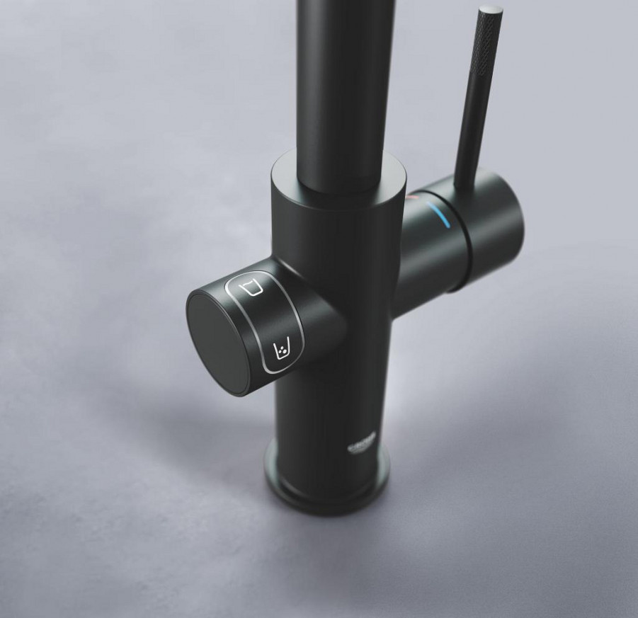 Комплект GROHE Blue Home  с C-чучур с издърпващ се аератор velvet black