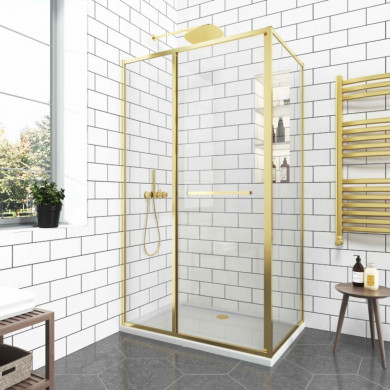 ДУШ КАБИНА GRAZIANA  BRUSH GOLD 90*90