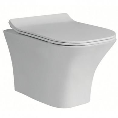 Конзолна тоалетна чиния ICC 3435W Slim Rimless с капак плавно затваряне