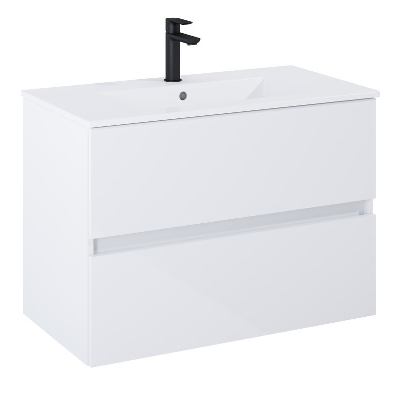Шкаф с мивка Unik N-Cube 80см glossy white
