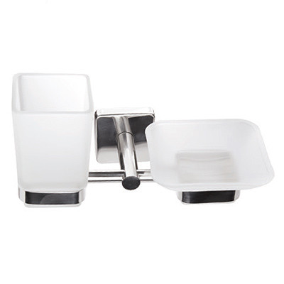 Двоен държач с чаша и сапунерка Quattro 4853