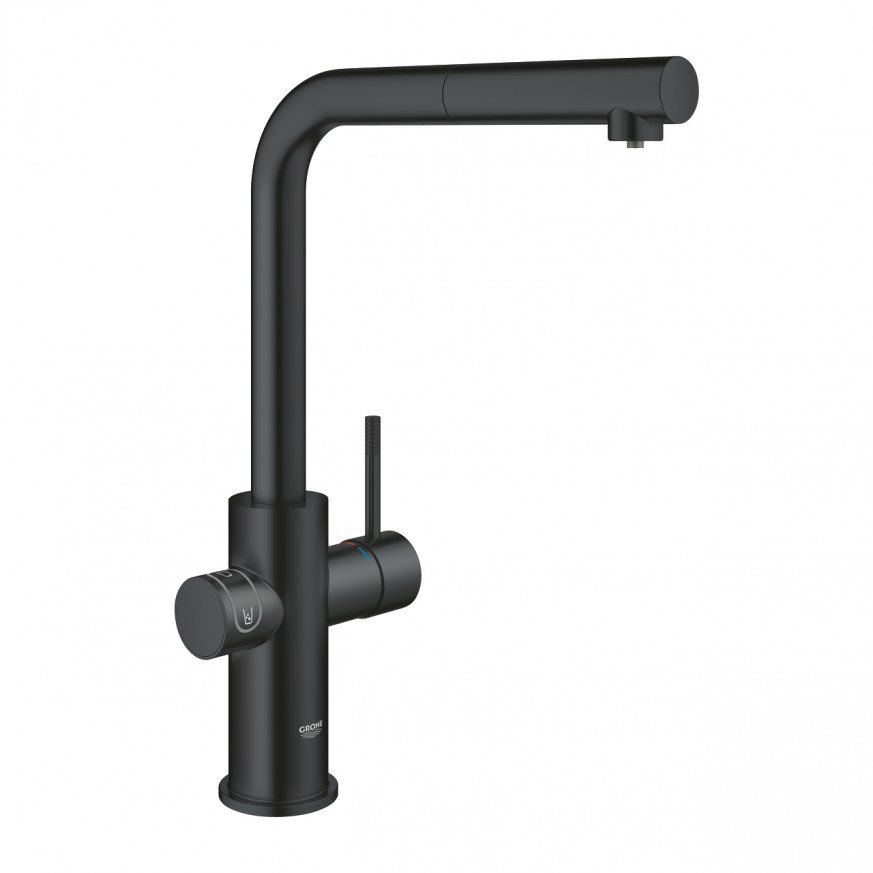 Комплект GROHE Blue Home  с L-чучур с издърпващ се аератор velvet black