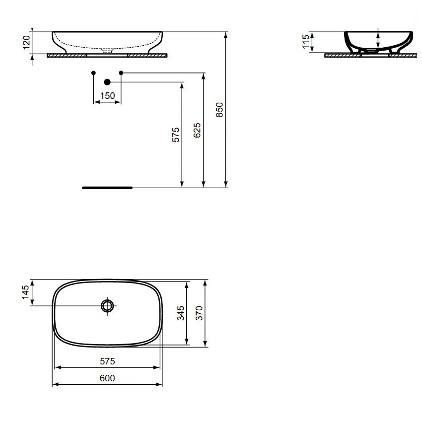 Мивка I.Life B 60см върху мебел T508701