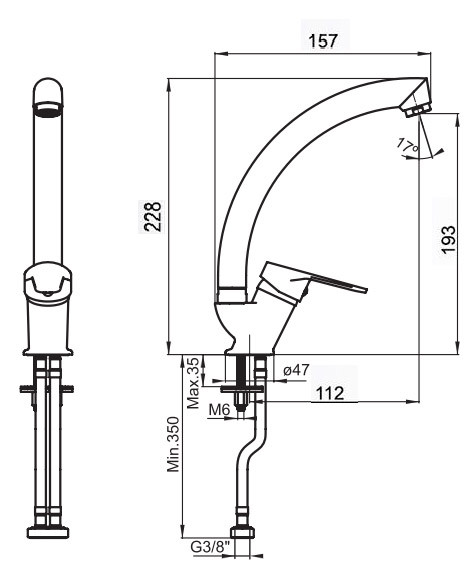 Стоящ смесител за умивалник Enjoy WQ3W12100040104