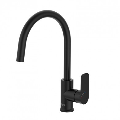 Смесител за кухненски умивалник, Cala Cold Start, U чучур, черен мат