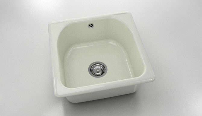 Единична мивка 51х51см от полимермрамор 208
