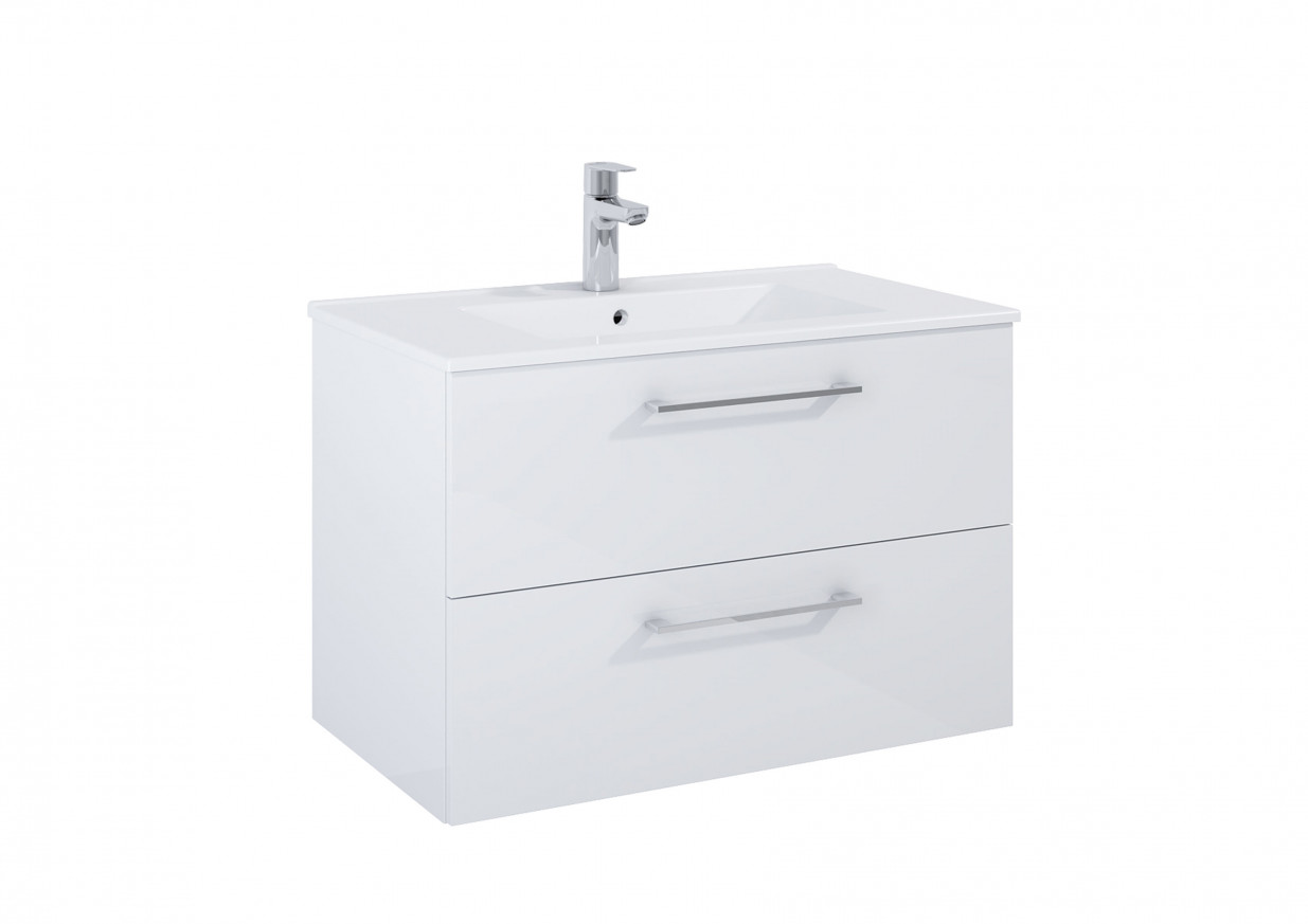 ДОЛЕН ШКАФ С МИВКА ROMA PLUS 80 см glossy white