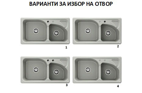 Кухненска мивка с две корита 90х49см от полимермрамор 204