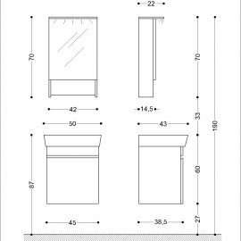 Комплект Тина 50см окачен