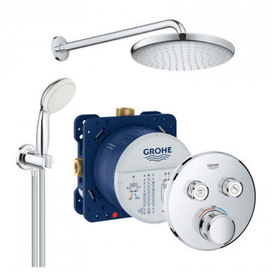 Комплект за вграждане GrohthermSmart Control с душ глава Tempesta 250