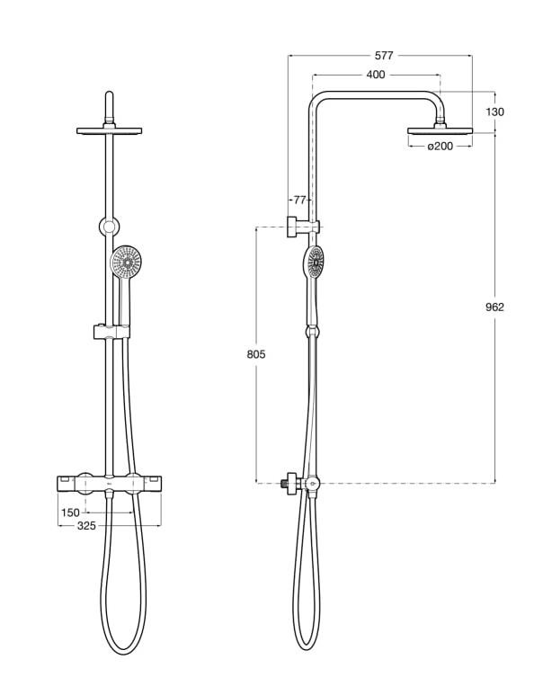 Термостатична душ колона Victoria-T Basic A5A9F18C00