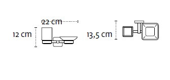 Двоен държач с чаша и сапунерка Quattro 4853
