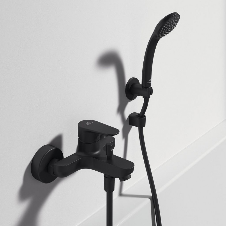 Комплект смесител за душ и вана с ръчен душ CERAFINE O черен мат BC706XG
