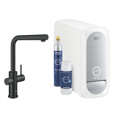 Комплект GROHE Blue Home  с L-чучур с издърпващ се аератор velvet black