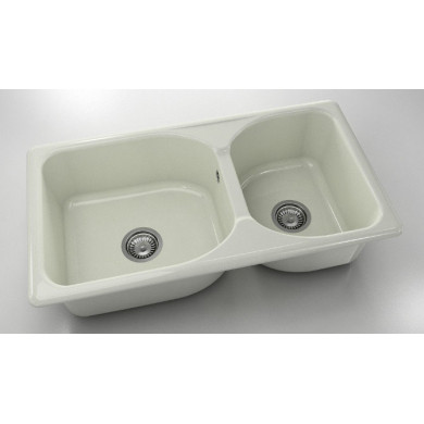 Кухненска мивка с две корита 80х49см от полимермрамор 216