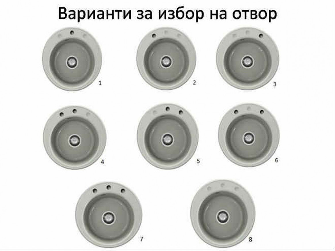 Кръгла кухненска мивка от полимермрамор 220