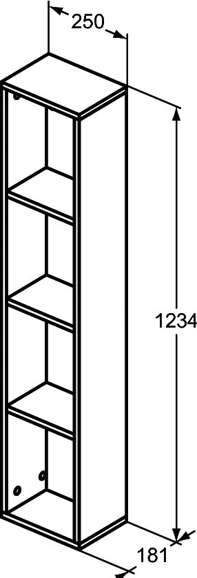 Шкаф-колона без врата Adapto T4308Y2 антрацит