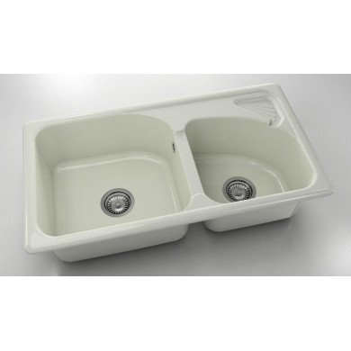 Кухненска мивка с две корита 90х49см от полимермрамор 204