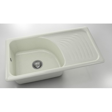Кухненска мивка с десен плот 90х49см от полимермрамор 205