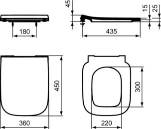 WC комплект за вграждане I.life B R052101 с бидтна фукция и бутон черен мат R0121A6