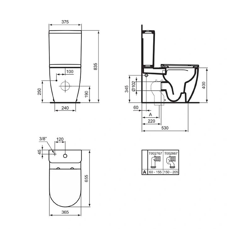 Моноблок Ellise до стена, T569601
