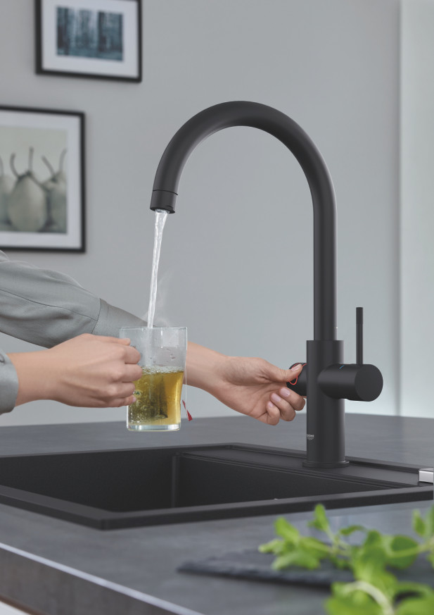 Смесител GROHE Red Duo  с М-размер бойлер velvet black