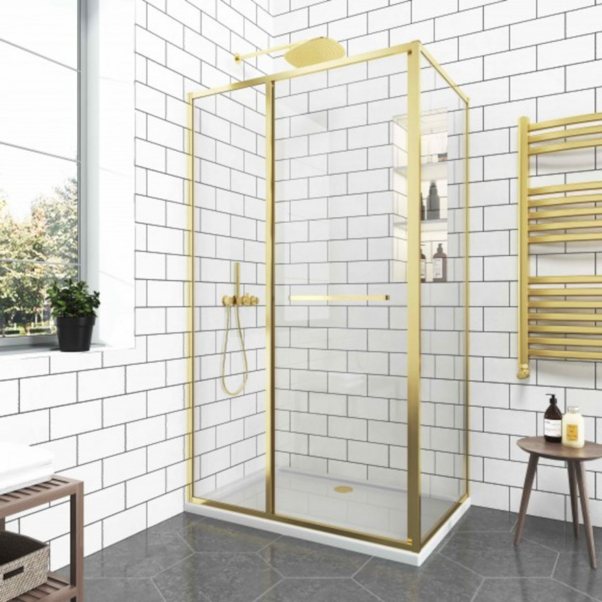 ДУШ КАБИНА GRAZIANA  BRUSH GOLD  100*100