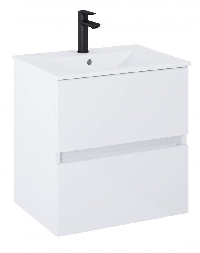 Шкаф с мивка Unik N-Cube 55см glossy white