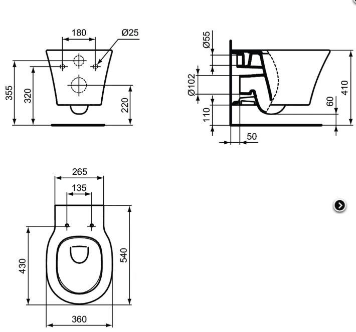 WC Комплект за вграждане Connect Air R048901 с активатор Oleas хром R0116AA
