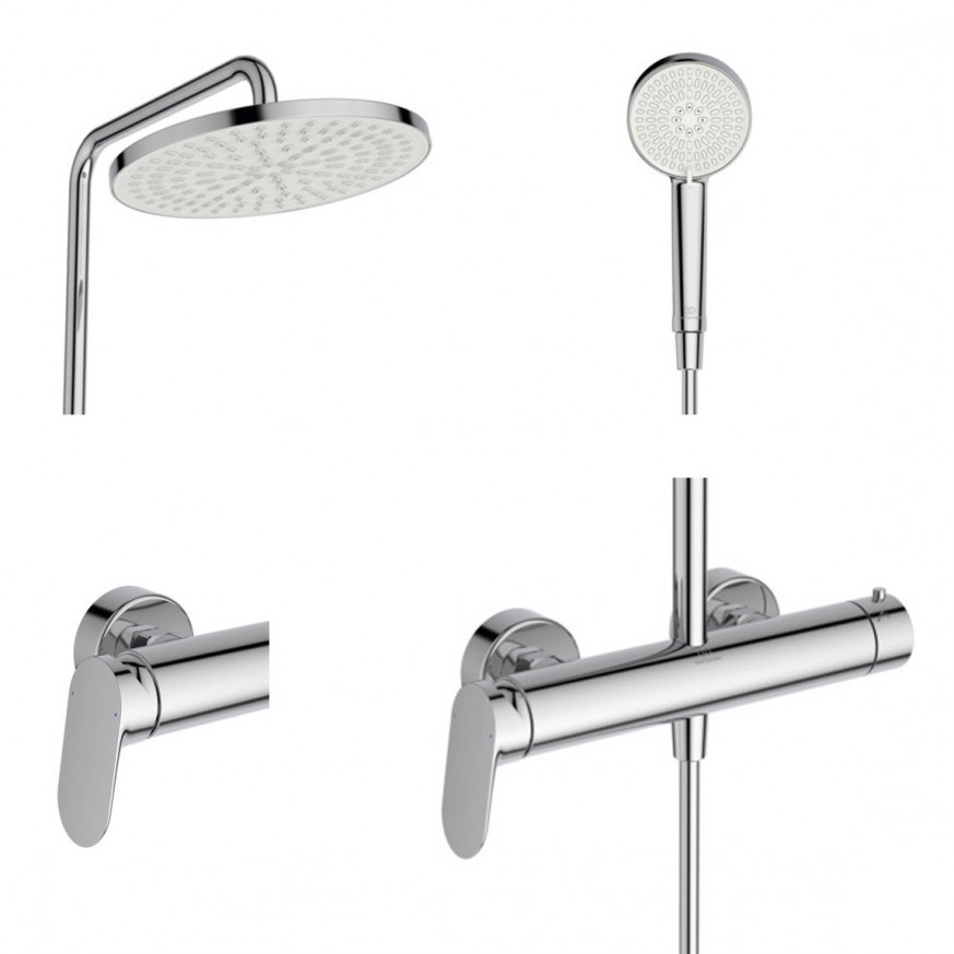 Душ система с едноръкохватков термостатен смесител Ceraflow T25N