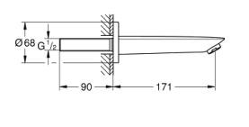 Чучур за вана Bau Cosmopolitan 171mm 13255001