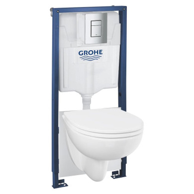 Комплект структура и окачена тоалетна GROHE SOLIDO RIMLESS 5в1