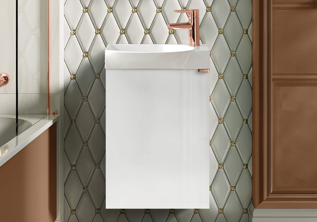 ДОЛЕН ШКАФ С МИВКА MICRO PLUS 45 СМ БЯЛ